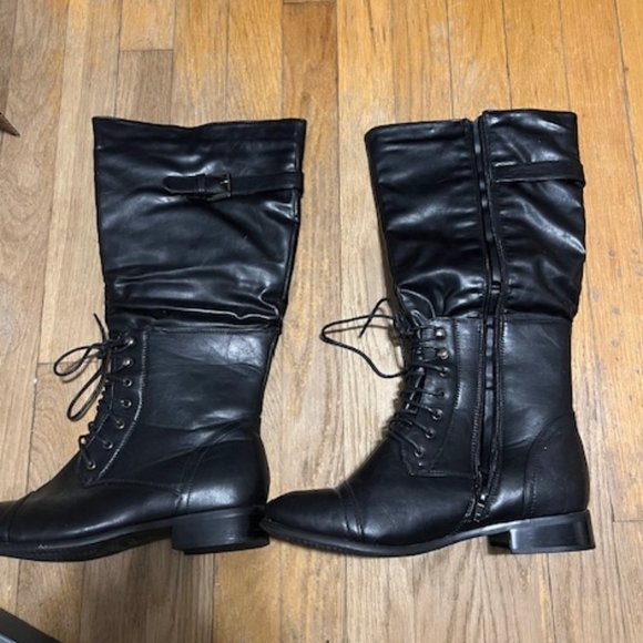 Black Leather Boots - Picture 2 of 4